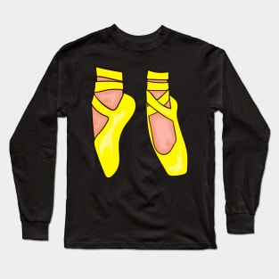 Yellow Ballet Shoes Long Sleeve T-Shirt